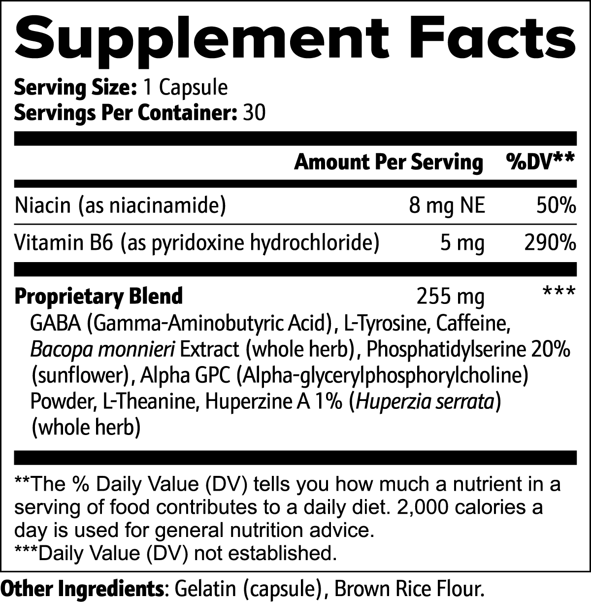 Cognitive Support Formula – GABA, L-Tyrosine & Huperzine A for Focus & Clarity
