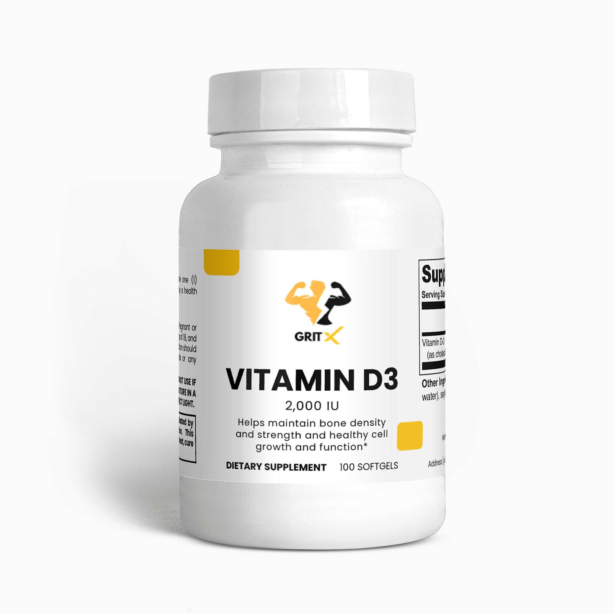 Vitamin D3 Softgels (100 Count) – Bone & Teeth Health, Muscle Function & Energy Support