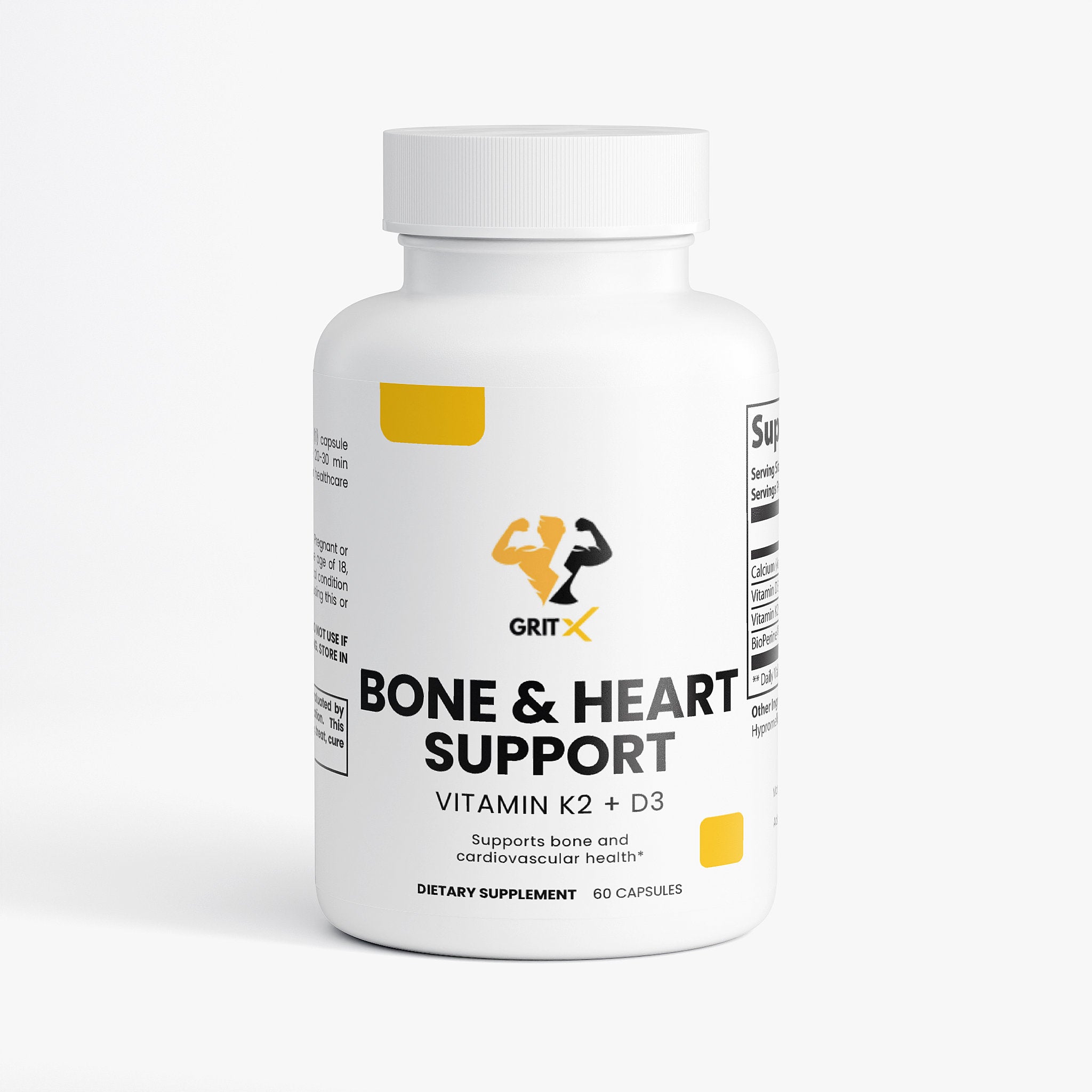 Vitamin D3 + K2 with Calcium – Bone Strength, Calcium Absorption & Heart Health